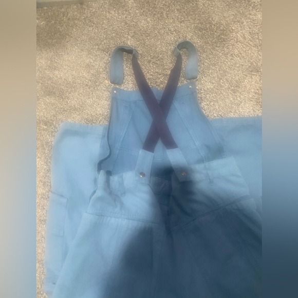 Free People Rayna Carpenter LIGHT BLUE Denim Overalls - Picture 6 of 6